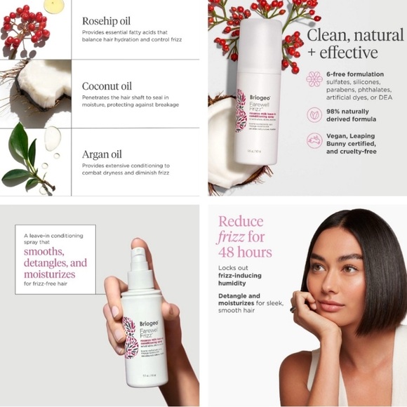 BRIOGEO Farewell Frizz Rosarco Milk Leave-in Conditioning Spray - Picture 4 of 5